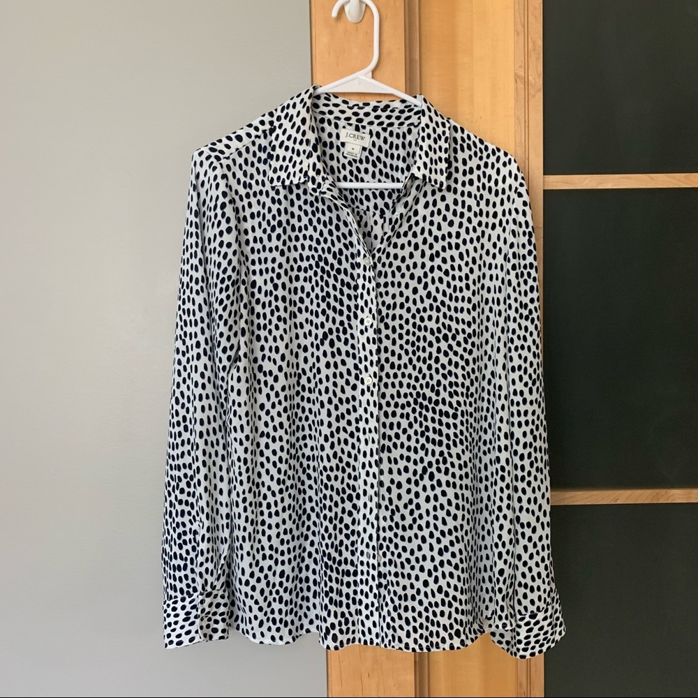 Jcrew spotted collared button-down
